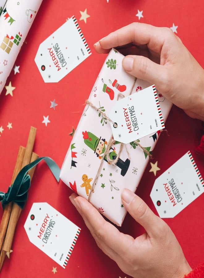 KINGLAKE 50 Pcs Christmas Gift Tags with String,Merry Christmas Tags,Paper Gift Tags for Gift Wrapping,Holiday Present Wrap Tags Christmas Design for Xmas Parties and Celebration - Image 5